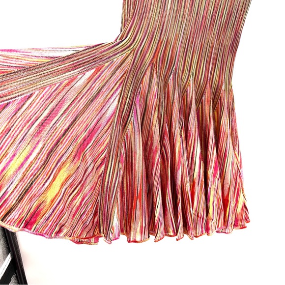 Missoni Striped Knit Multicolor Knee Length Lined Stretch Skirt EU38 US2 Crochet - Picture 3 of 7